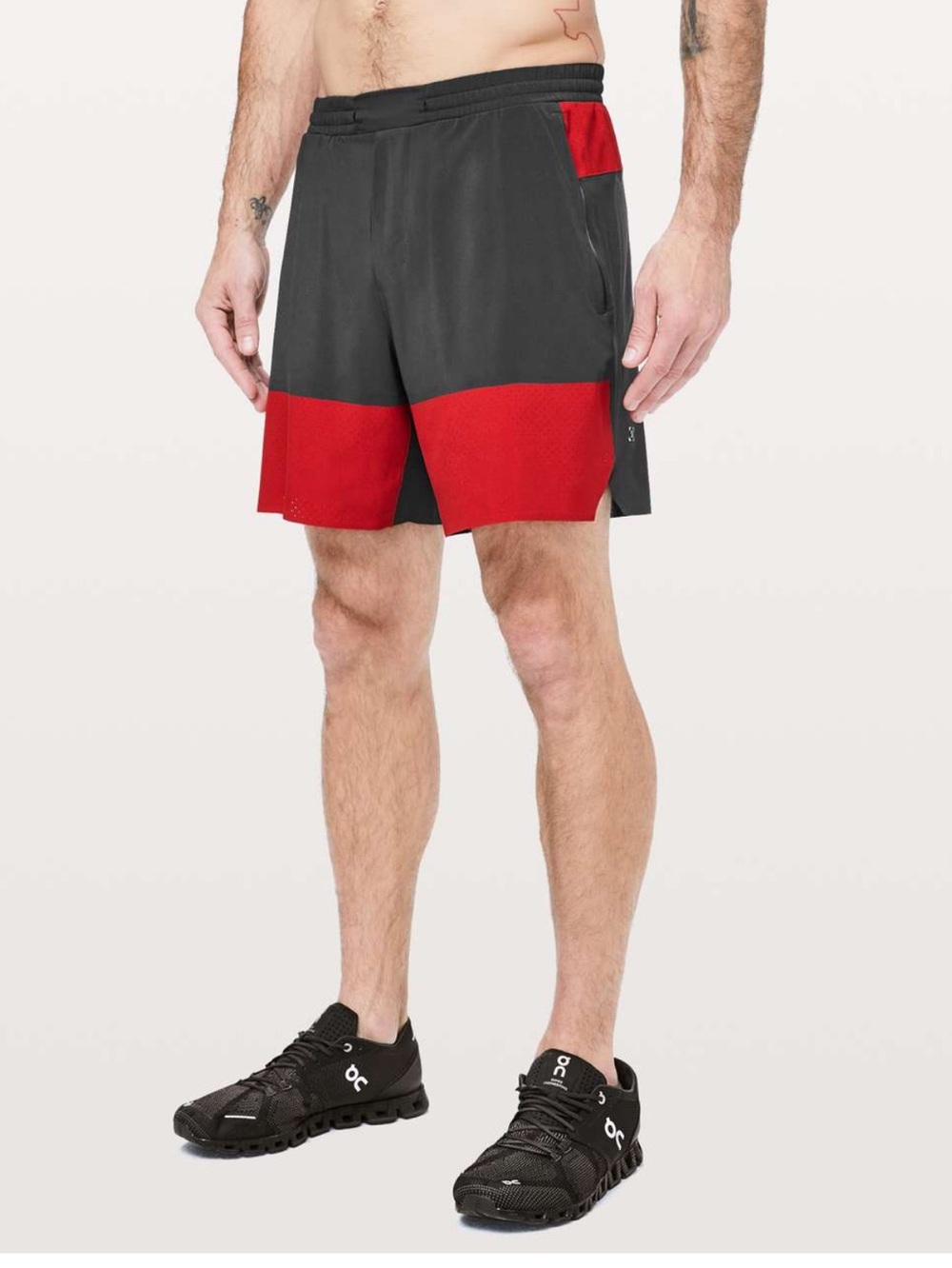 lululemon athletica Switch Up 7" Men's Shorts - Obsidian/Dark Red Size Large
